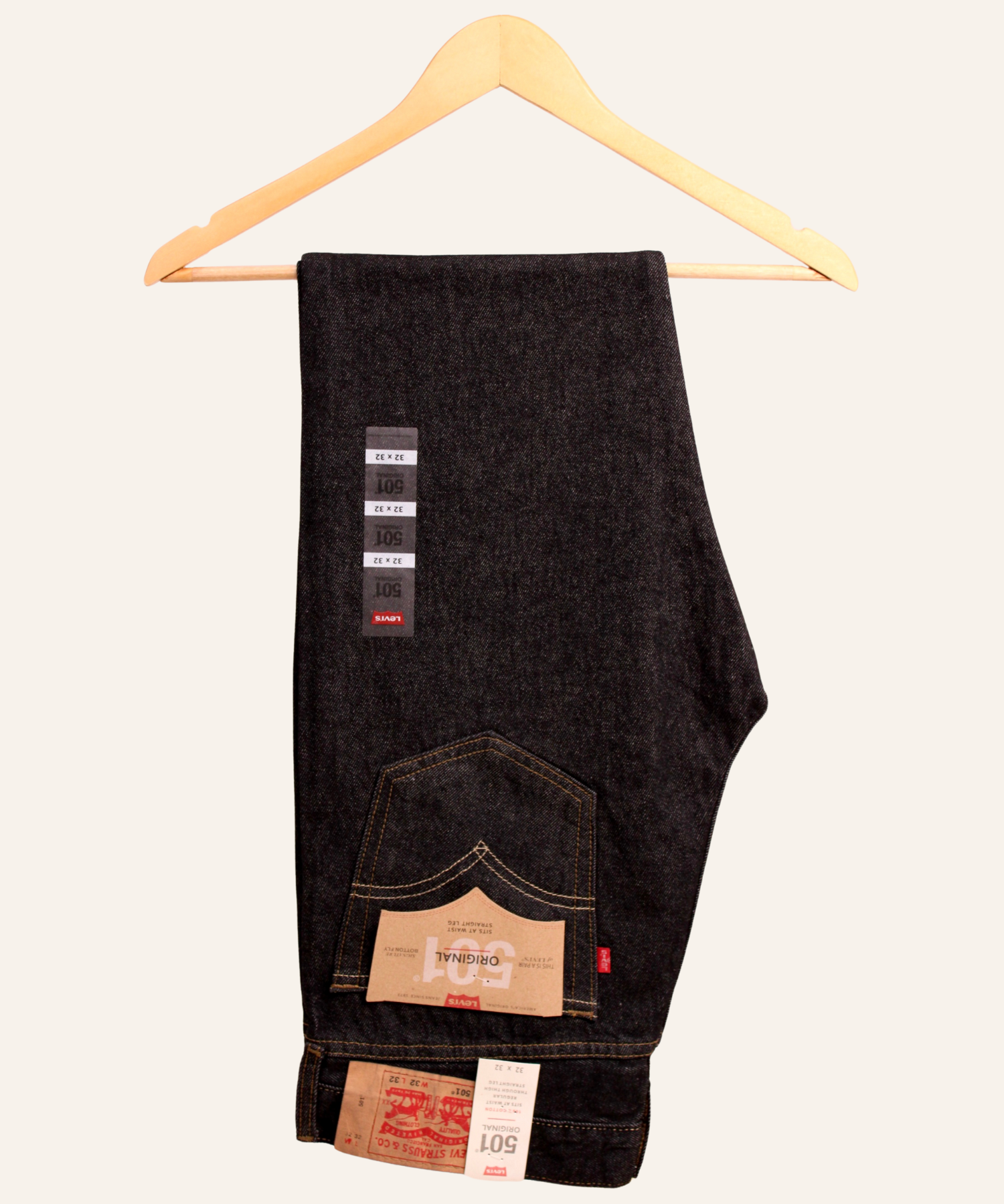 Straigh Leg 501 Negro trama blanca